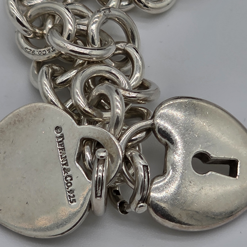Tiffany & Co. Silver Heart Tag Necklace With Extra Charm 20in - Picture 2 of 8